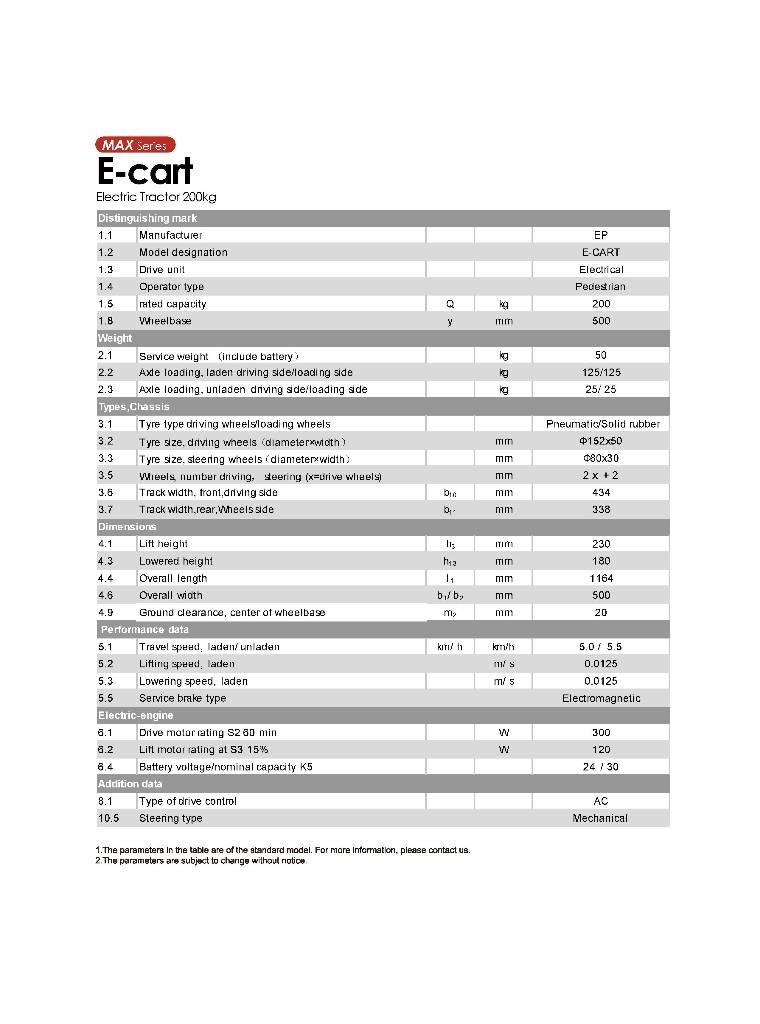 EP E-Cart Buksyravimo vilkikai