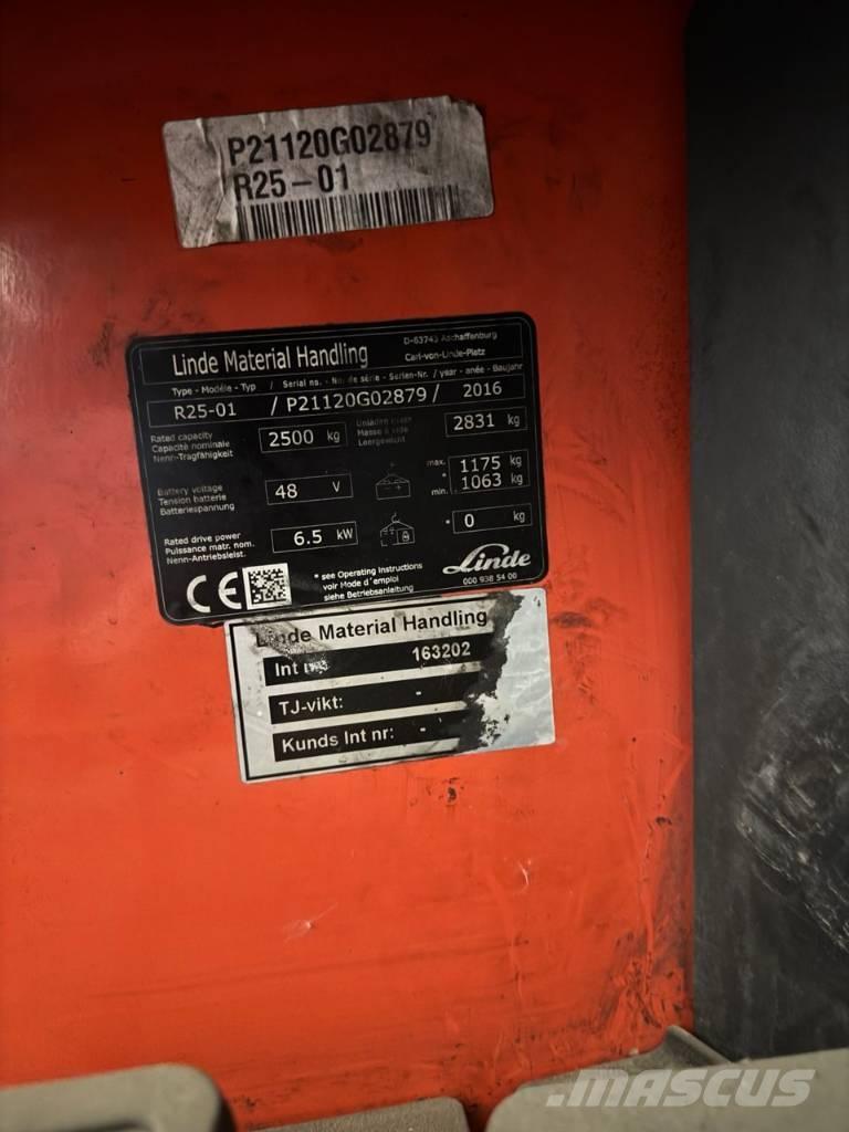 Linde R 25 Šakiniai krautuvai su prailgintu keltuvu