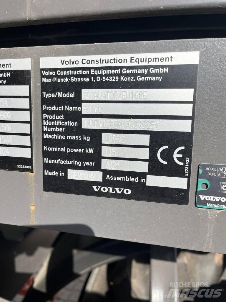 Volvo EW160E Ratiniai ekskavatoriai