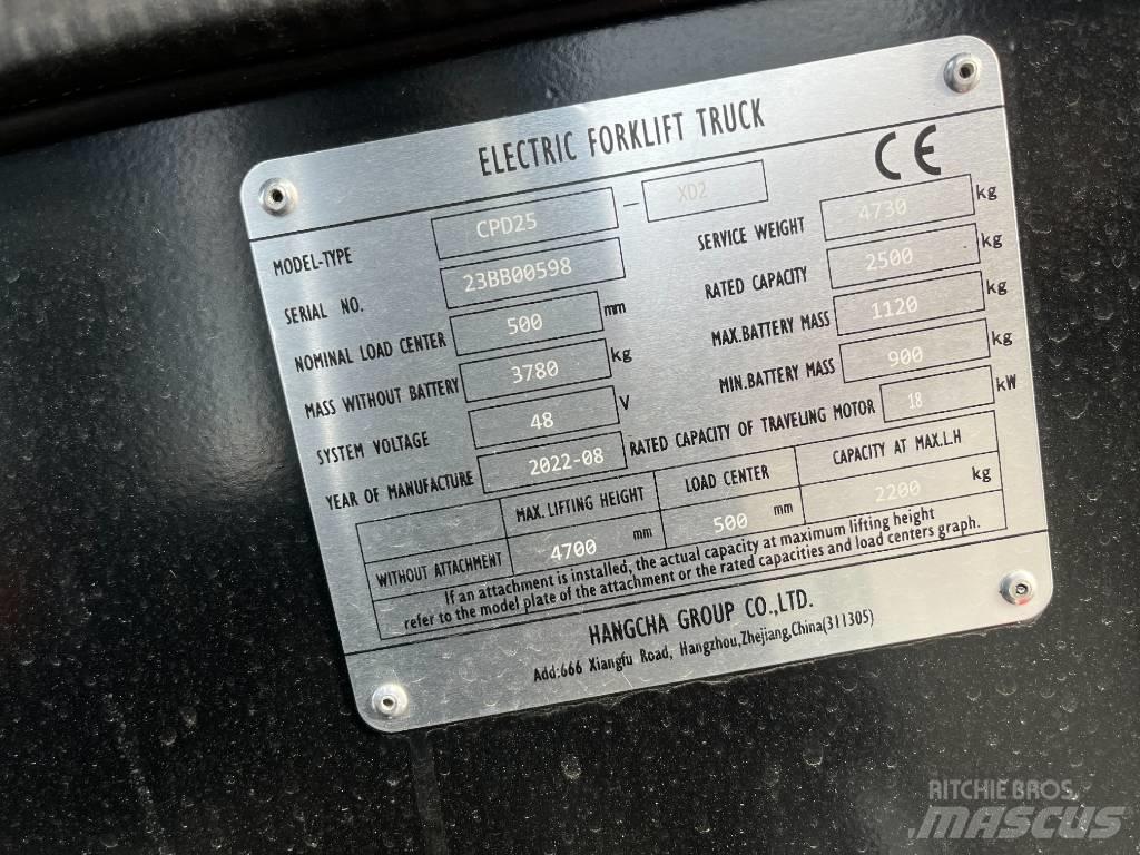 Hangcha CPD25-XD2 Elektriniai šakiniai krautuvai