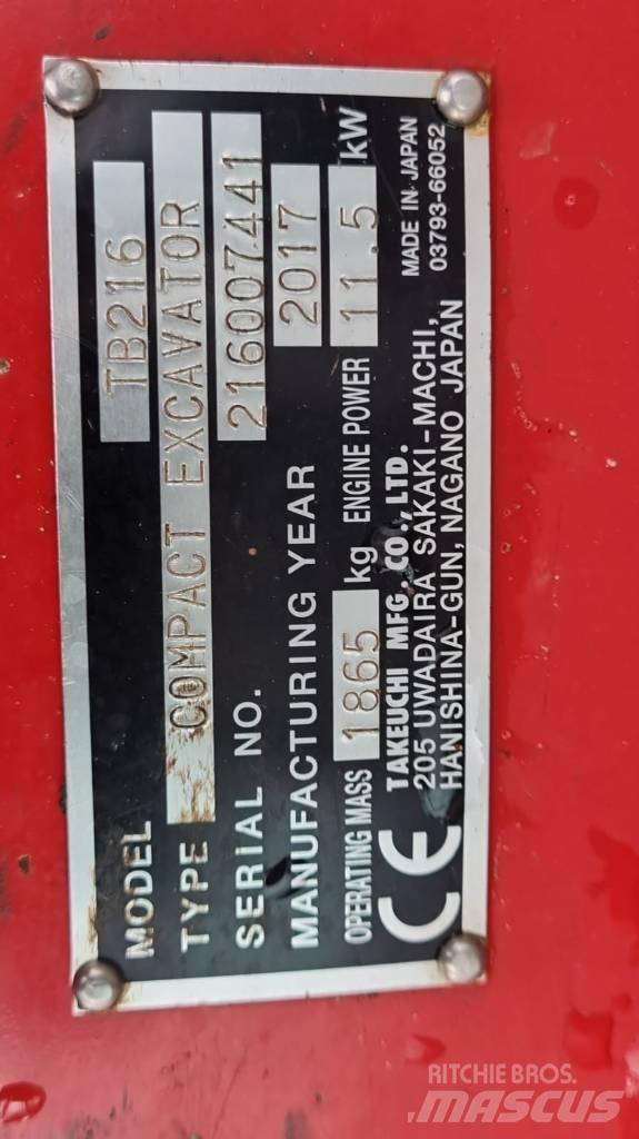 Takeuchi TB216 V4 Mini ekskavatoriai < 7 t