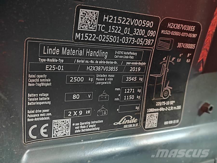 Linde E25-01 Elektriniai šakiniai krautuvai