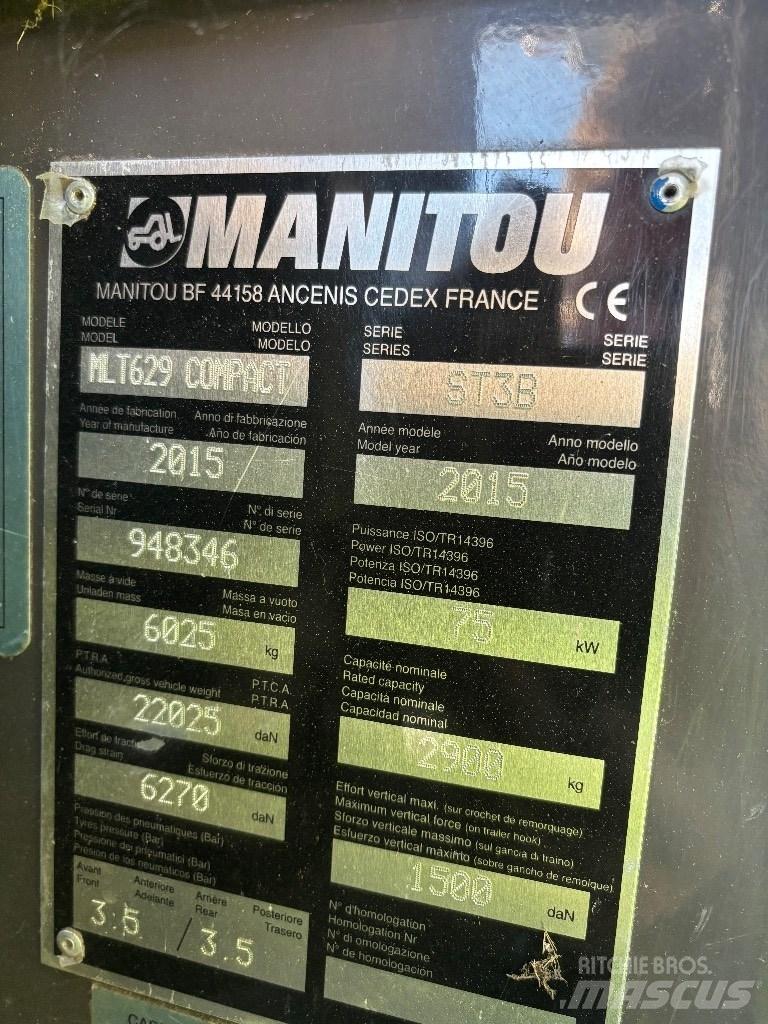 Manitou MLT 629 Teleskopiniai krautuvai