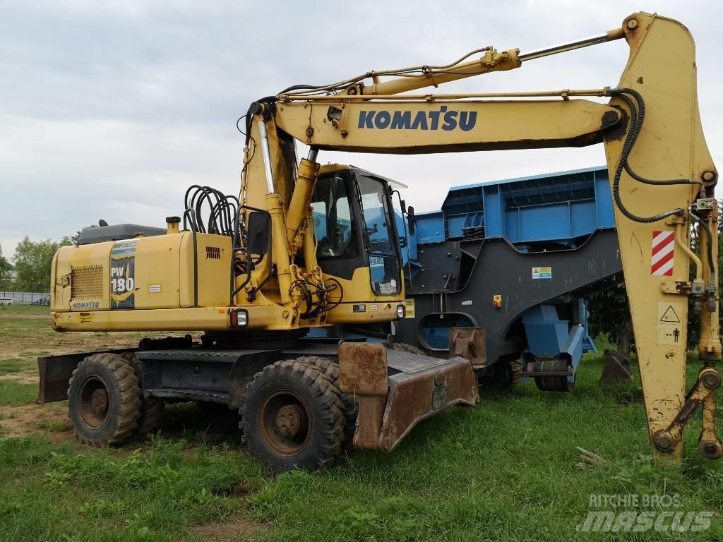 Komatsu PW 180 Ratiniai ekskavatoriai