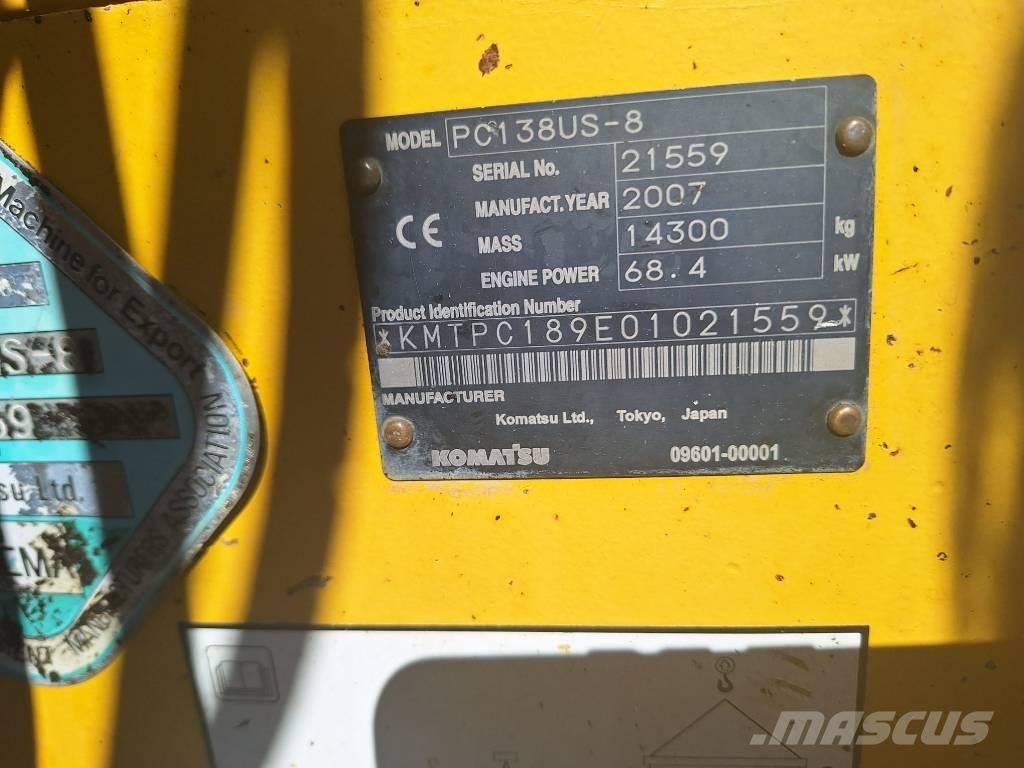 Komatsu PC 138 US-8 Vikšriniai ekskavatoriai