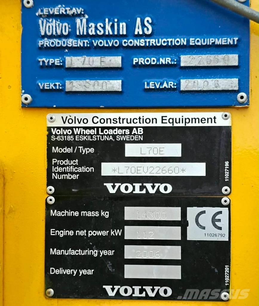 Volvo L 70 E Naudoti ratiniai krautuvai