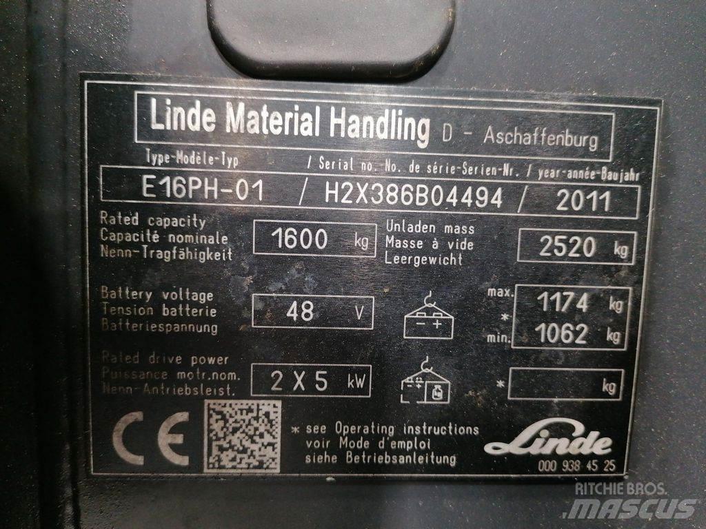 Linde E16PH-01 Elektriniai šakiniai krautuvai