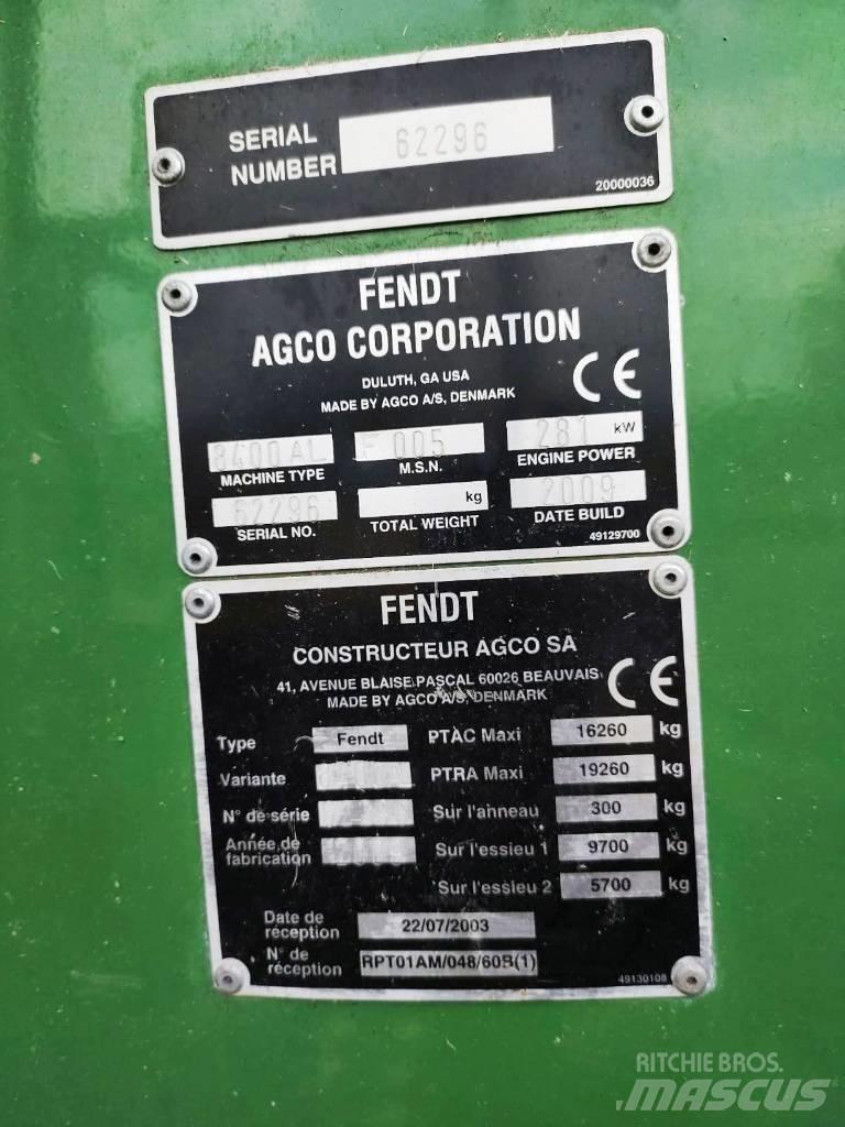 Fendt 8400 P AL Derliaus nuėmimo kombainai