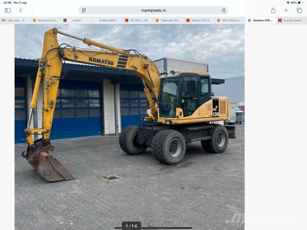 Komatsu PW 130-7K Ratiniai ekskavatoriai