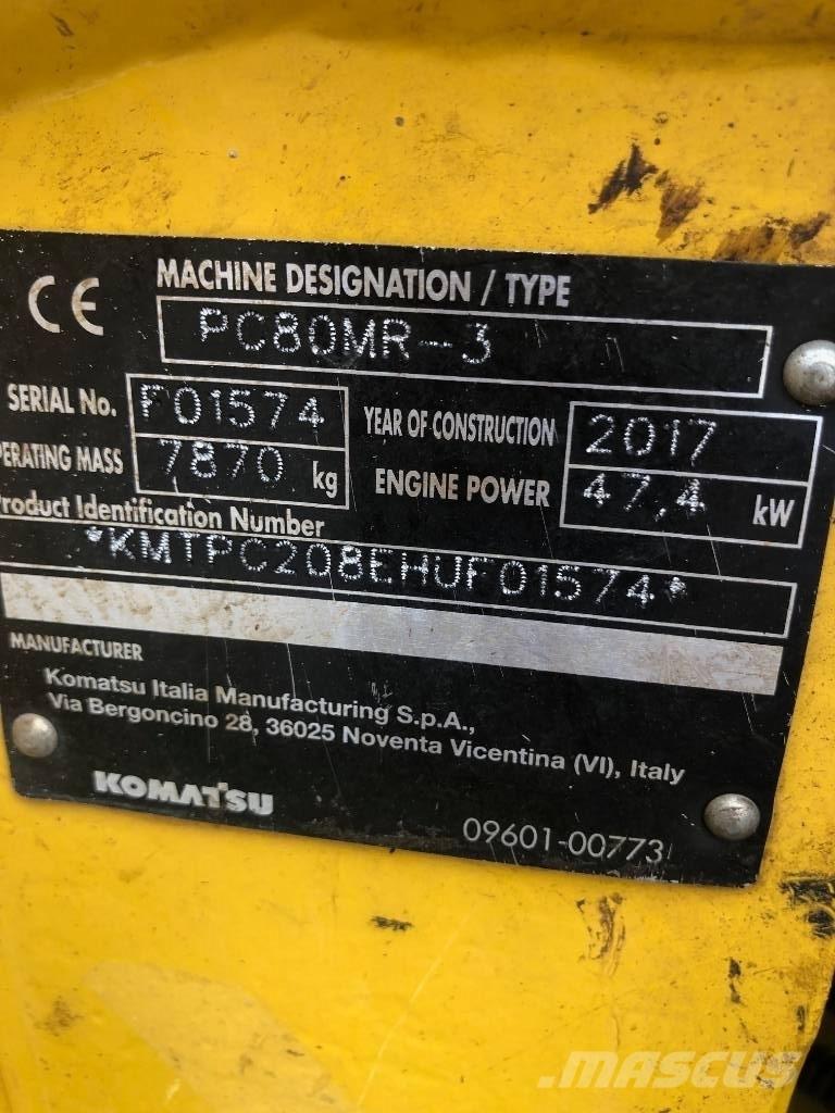 Komatsu PC80MR-3 Vidutinės galios ekskavatoriai 7-12 t