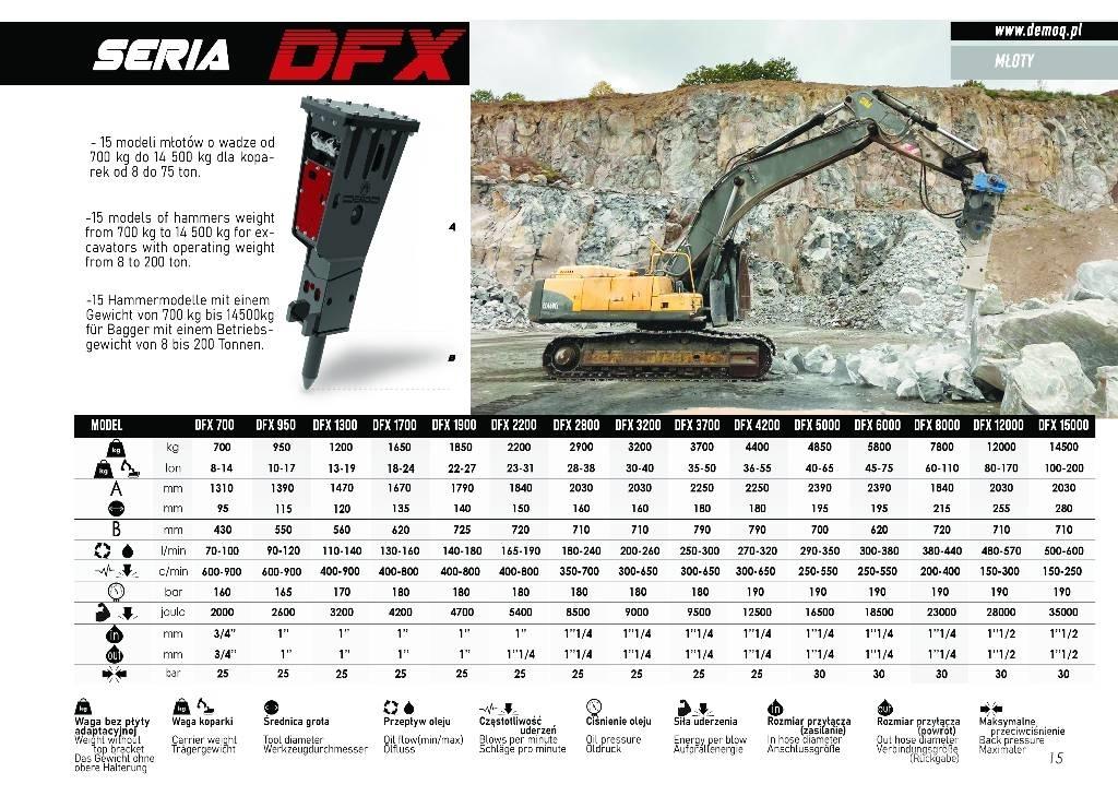  DEMOQ DFX2200 Hidrauliniai kūjai / Trupintuvai