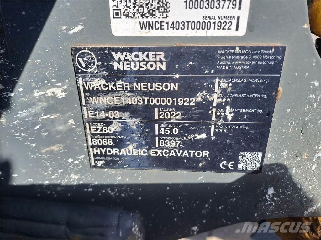 Wacker Neuson EZ80 Vikšriniai ekskavatoriai
