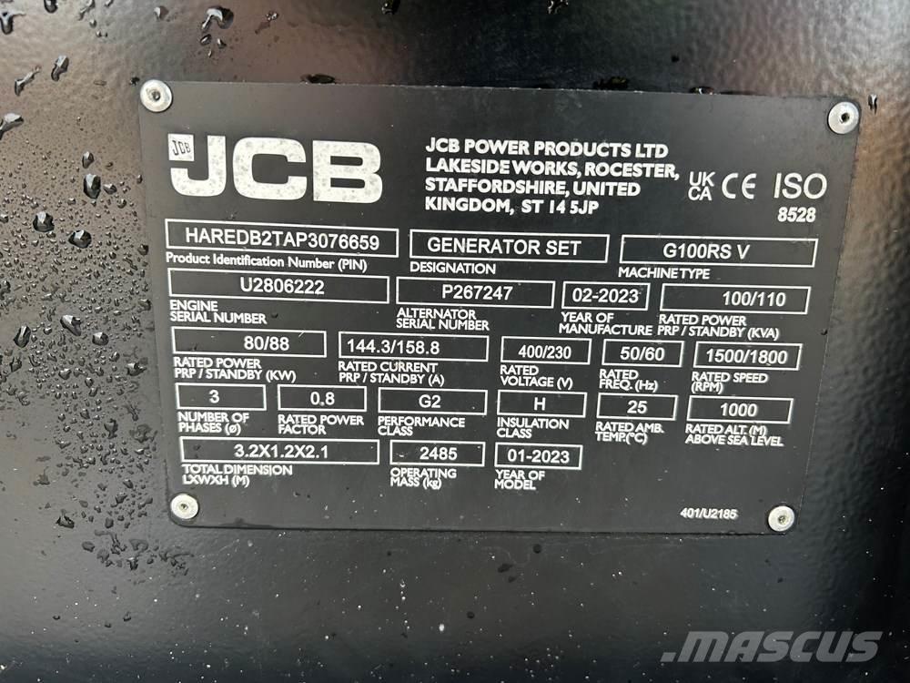 JCB G100RS Dyzeliniai generatoriai
