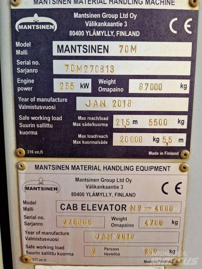 Mantsinen 70M Krovimas/Kėlimas - Kita