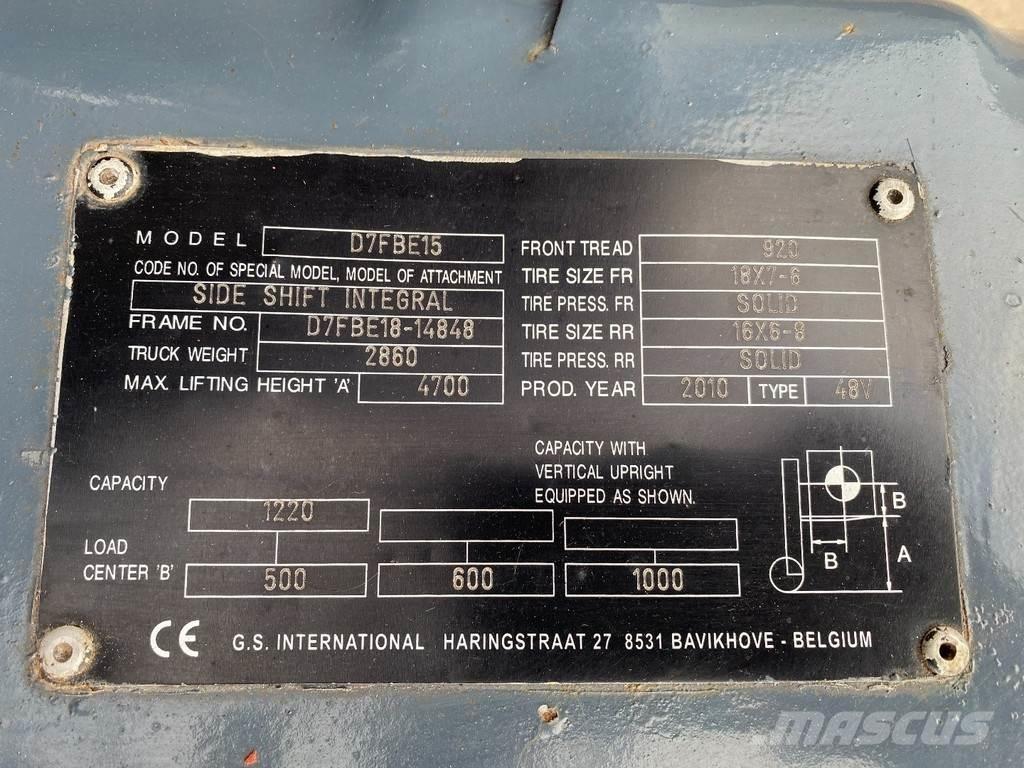 Toyota 7FBEF15 Elektriniai šakiniai krautuvai