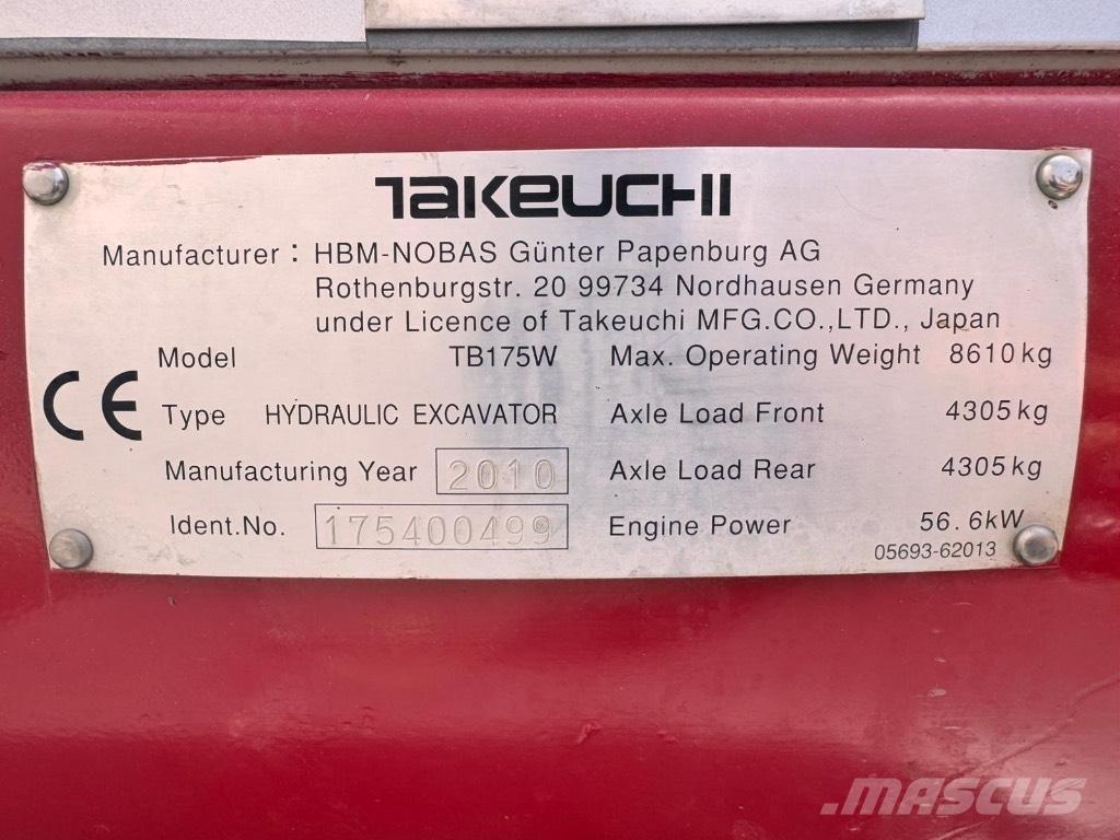 Takeuchi TB 175 W Ratiniai ekskavatoriai