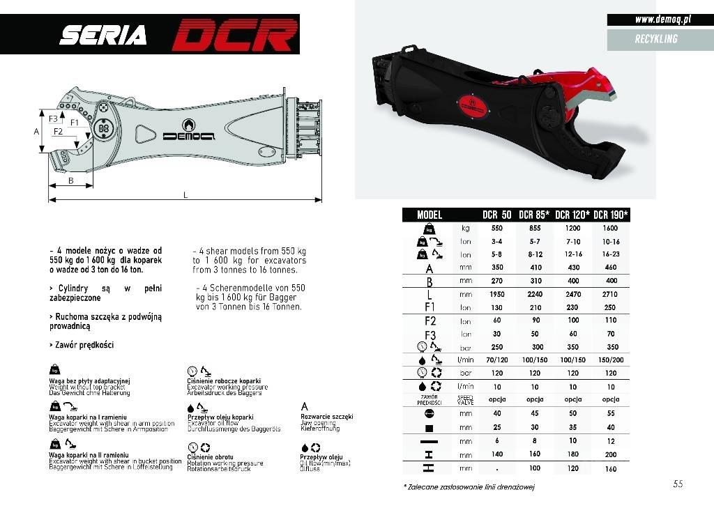  DEMOQ DCR120 Rėžtuvai