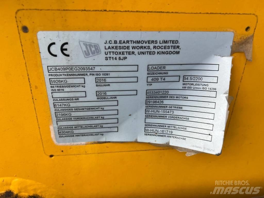 JCB 409 Agri shovel Naudoti ratiniai krautuvai