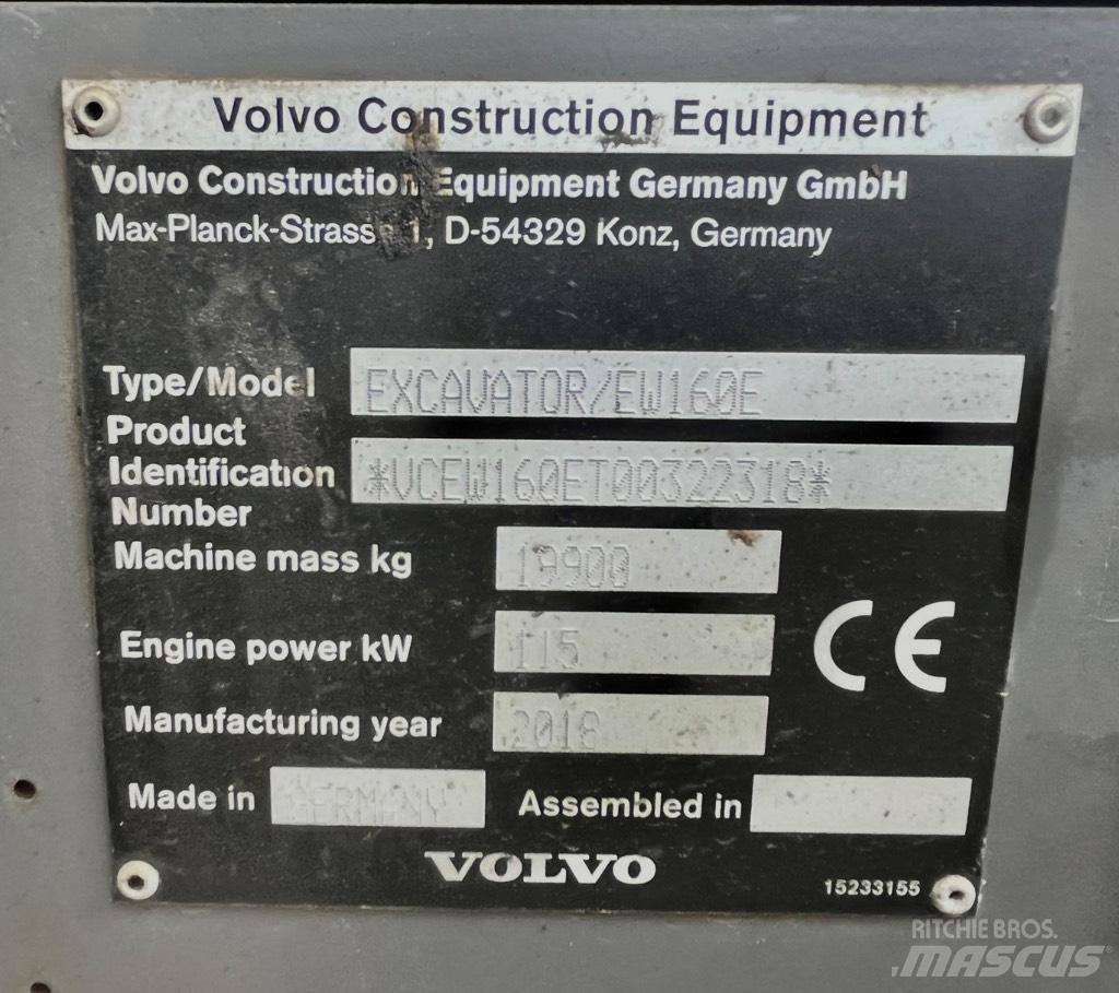 Volvo EW 160 E Ratiniai ekskavatoriai