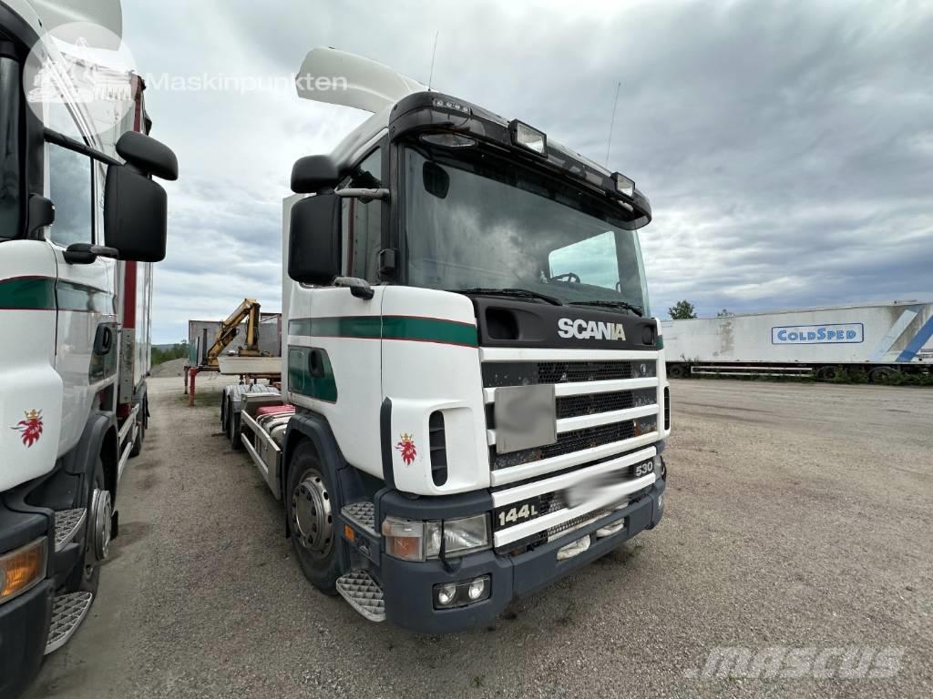 Scania R 124 LB Konteinerių nuožulnaus pakėlimo ant platformos krautuvai