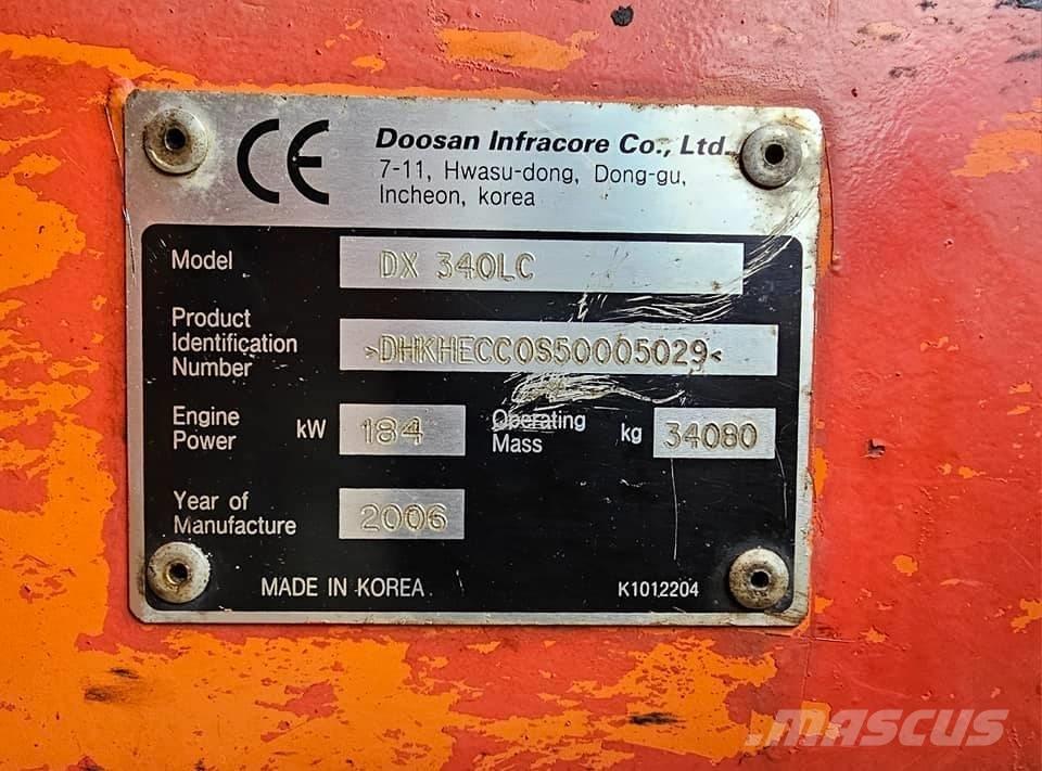 Doosan DX 340 LC Vikšriniai ekskavatoriai