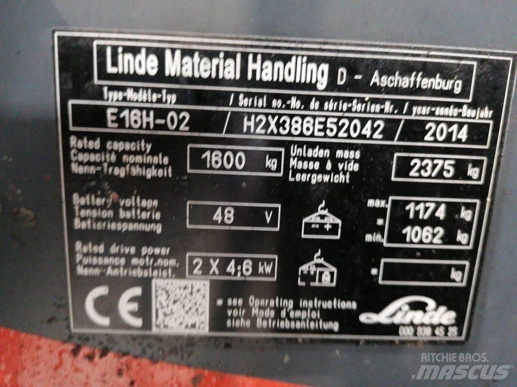 Linde E16H-02 Elektriniai šakiniai krautuvai