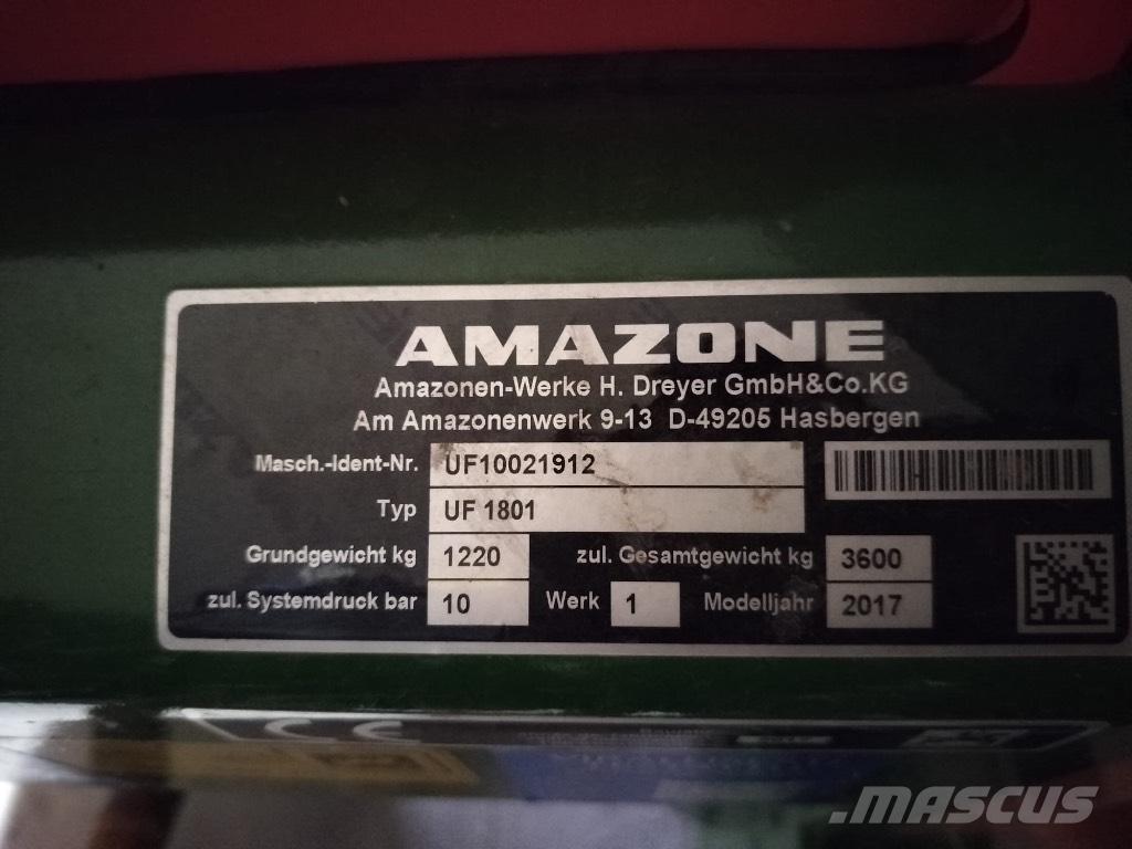 Amazone UF 1801 Įmontuoti purkštuvai