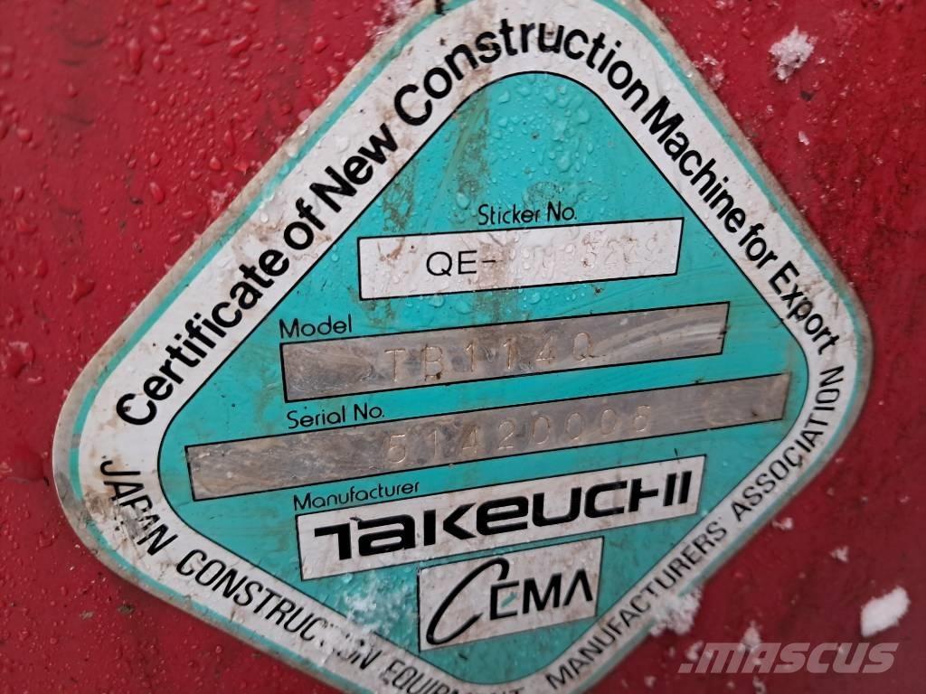 Takeuchi TB 1140 Vikšriniai ekskavatoriai