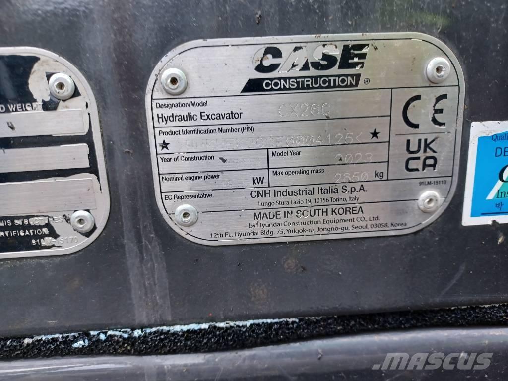 CASE CX 26 C Mini ekskavatoriai < 7 t