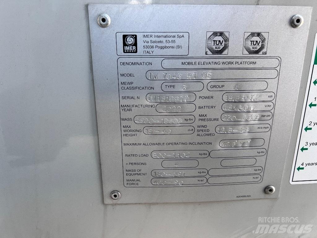 Imer IM 7043 RT DE Žirkliniai keltuvai