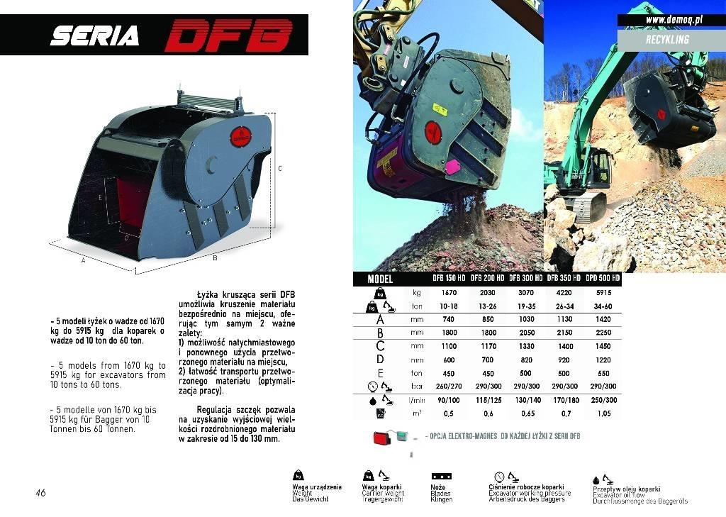  DEMOQ DFB350 Smulkinimo kaušai
