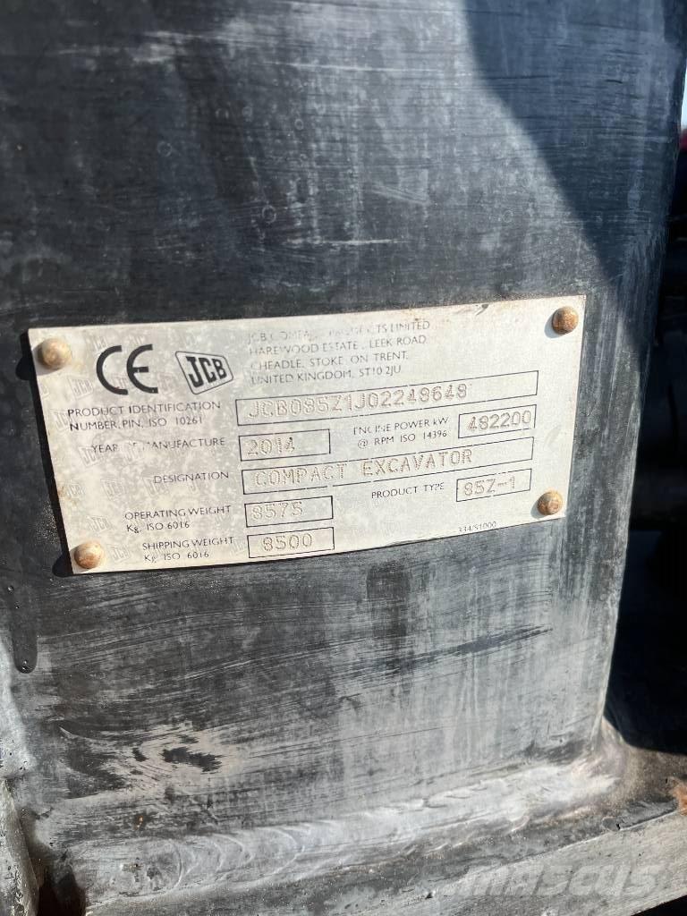 JCB 85 Z-1 ECO Vidutinės galios ekskavatoriai 7-12 t