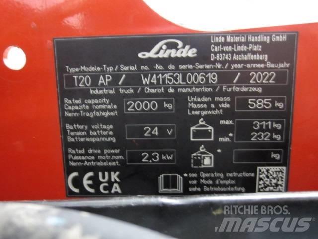 Linde T20AP Žemų aukščių keltuvai su platforma