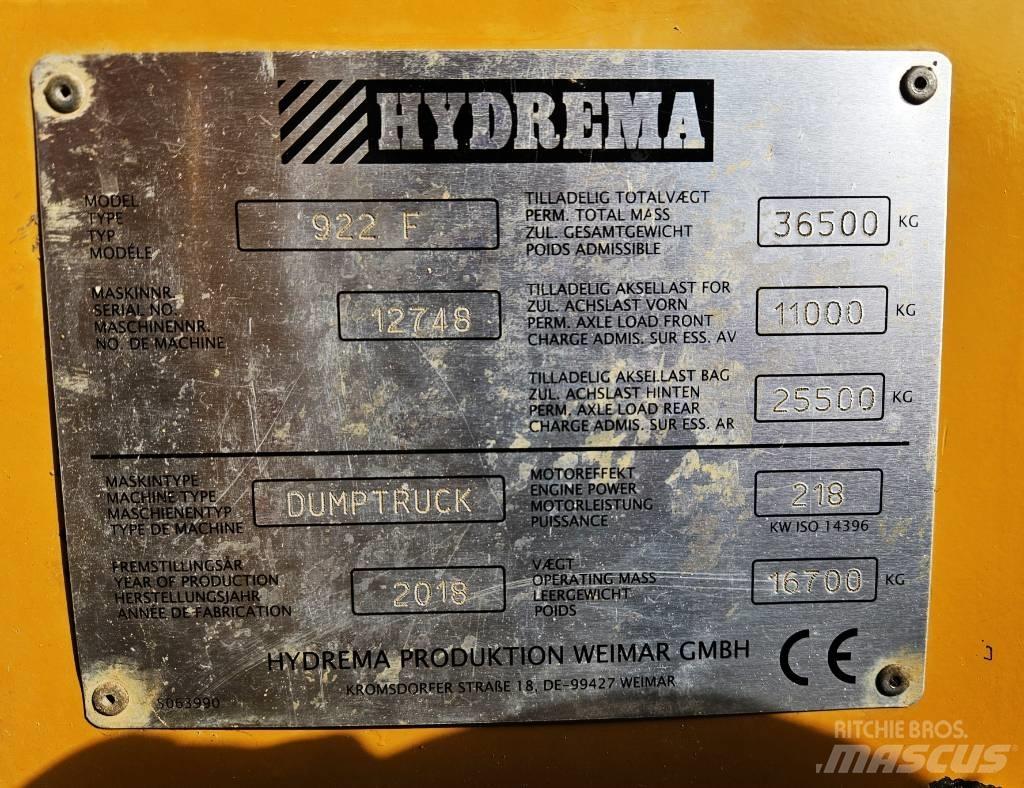 Hydrema 922 F Statybiniai savivarčiai sunkvežimiai