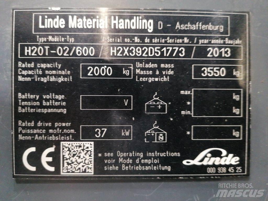 Linde H20T-02/600 LPG (dujiniai) krautuvai