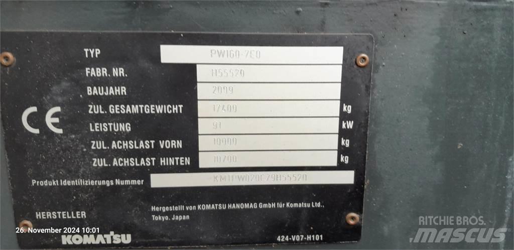 Komatsu PW160-7E0 Ratiniai ekskavatoriai