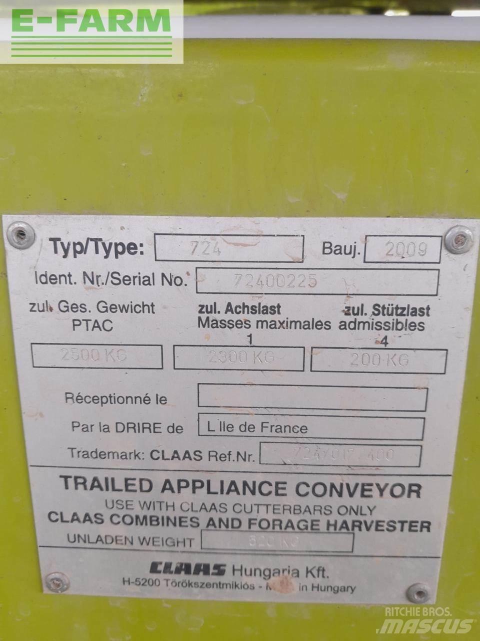CLAAS SW C 430 Derliaus nuėmimo kombainų priedai