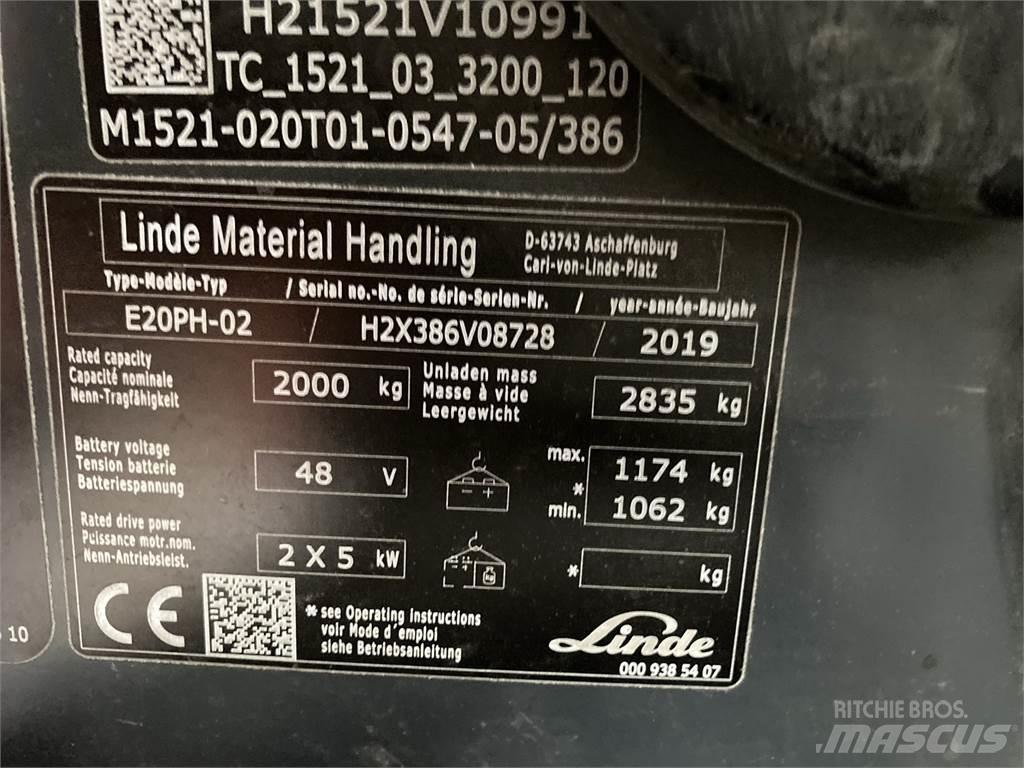 Linde E20PH Elektriniai šakiniai krautuvai