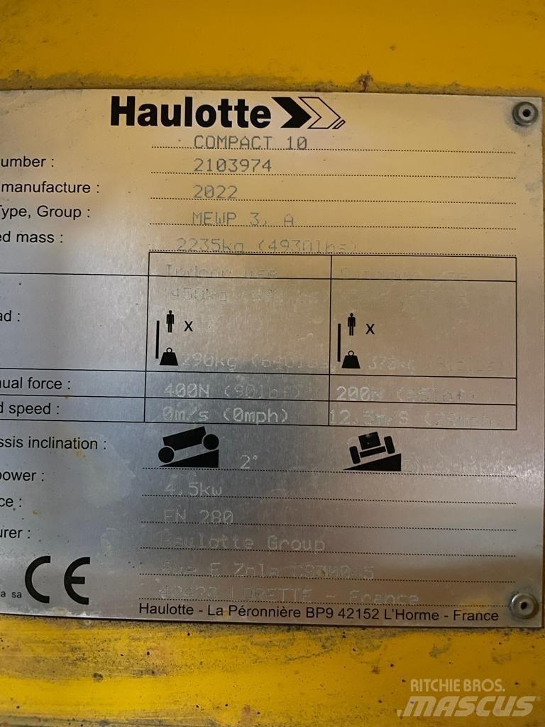 Haulotte Compact 10 Žirkliniai keltuvai