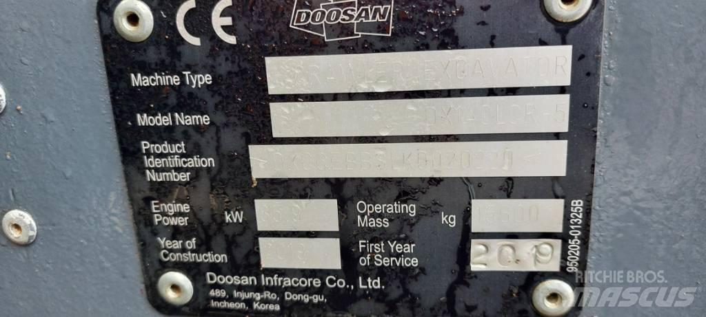 Doosan DX140LCR-5 Vikšriniai ekskavatoriai
