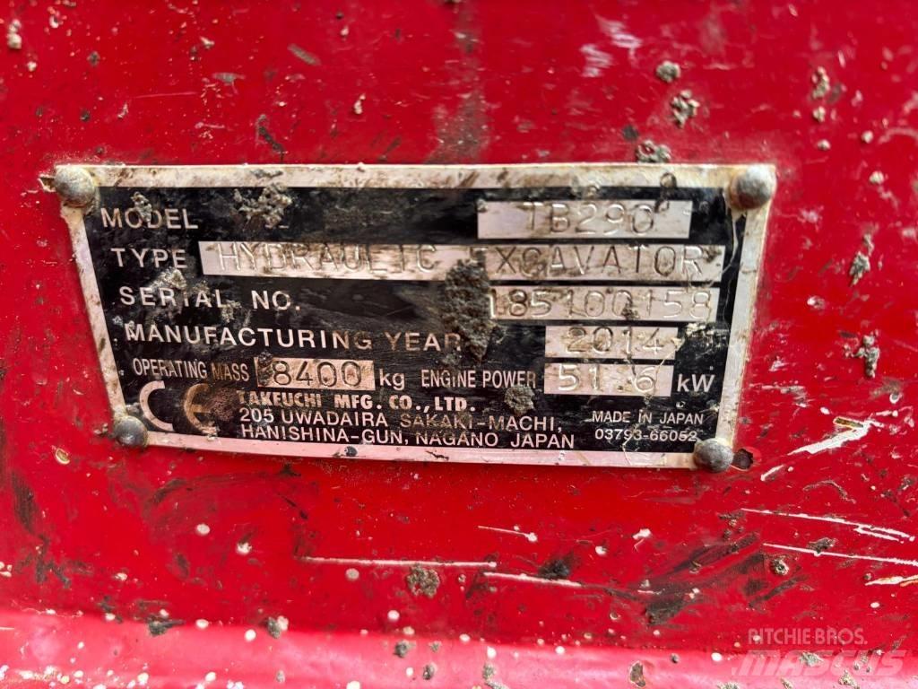 Takeuchi TB290 Vidutinės galios ekskavatoriai 7-12 t