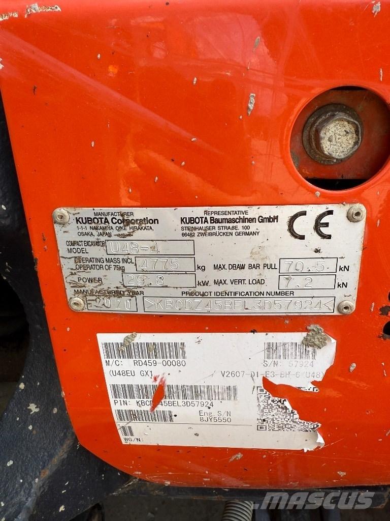 Kubota U 48 Mini ekskavatoriai < 7 t
