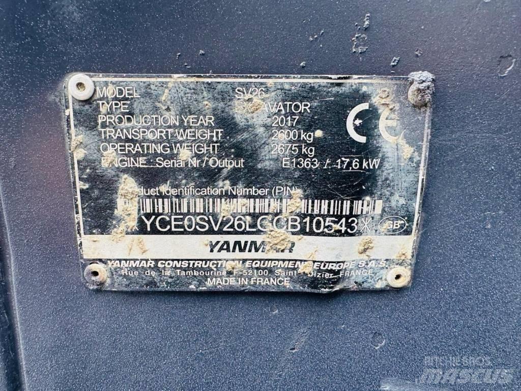 Yanmar SV 26 Mini ekskavatoriai < 7 t