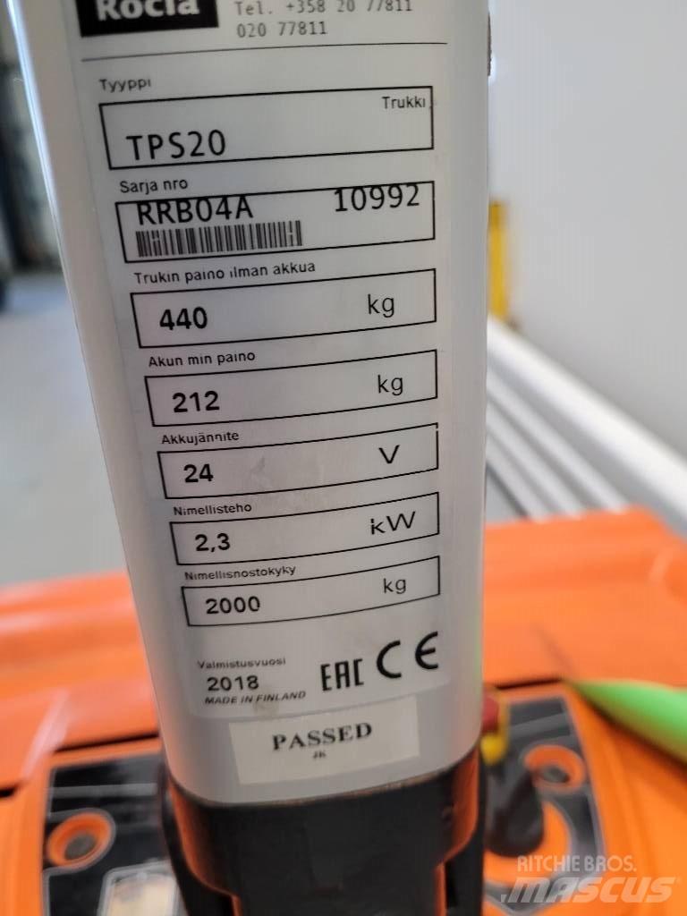 Rocla TPS20 Žemų aukščių keltuvai su platforma