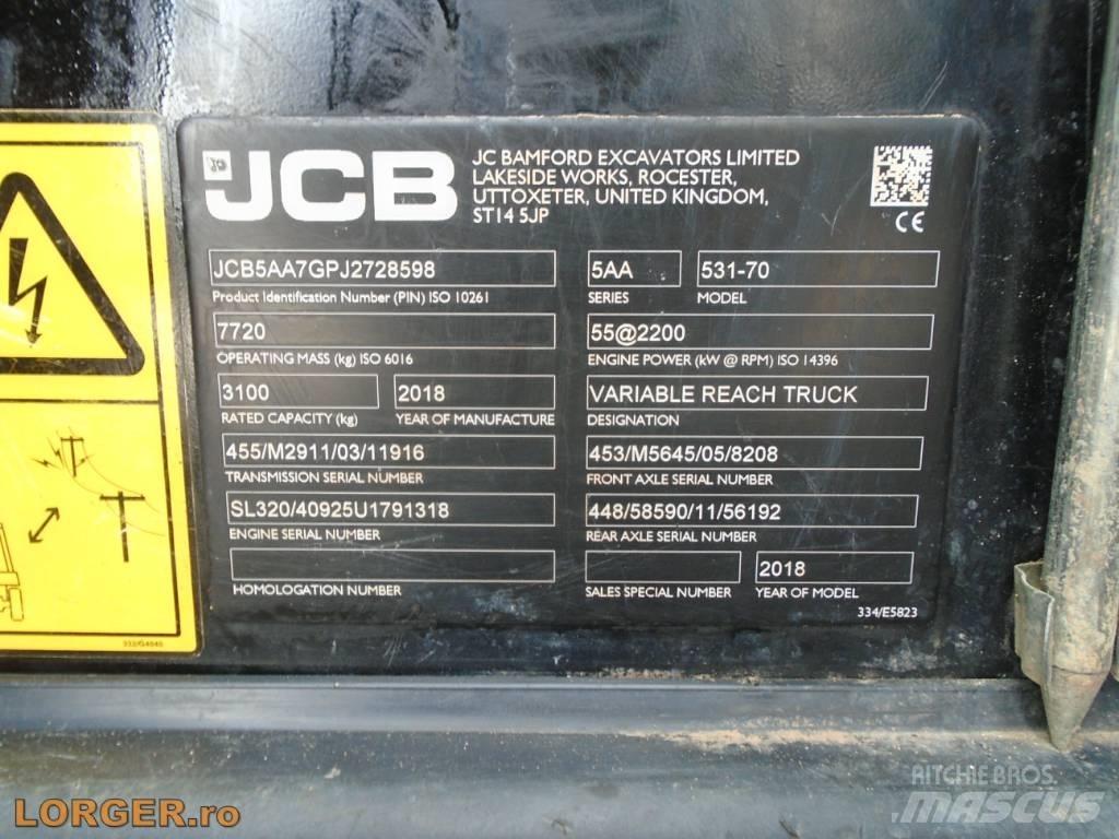 JCB 531-70 Teleskopiniai krautuvai žemės ūkiui