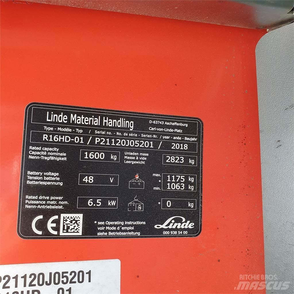 Linde R16HD Šakiniai krautuvai su prailgintu keltuvu