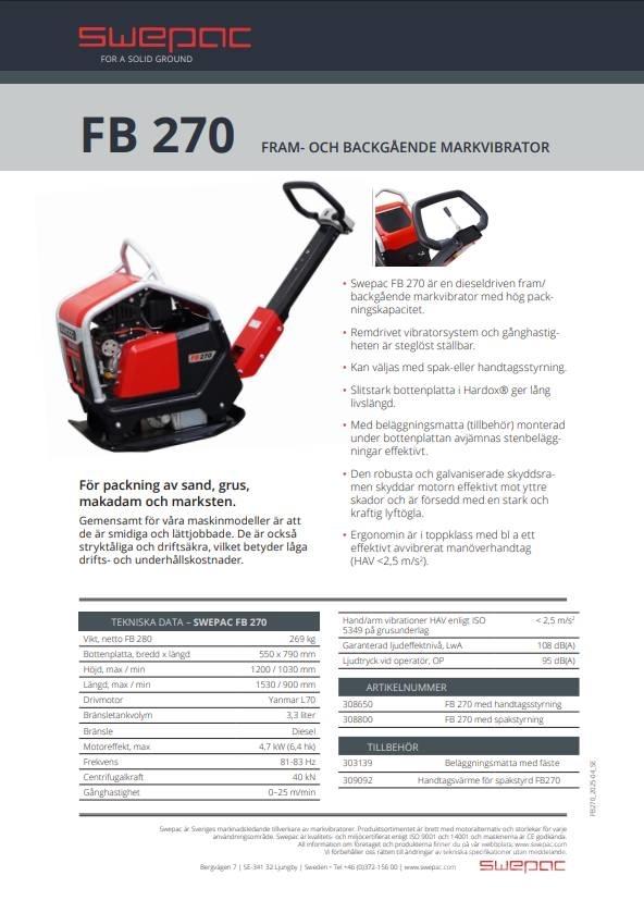 Swepac FB 270 Vibratoriai