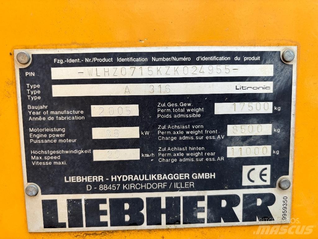 Liebherr A316 Ratiniai ekskavatoriai