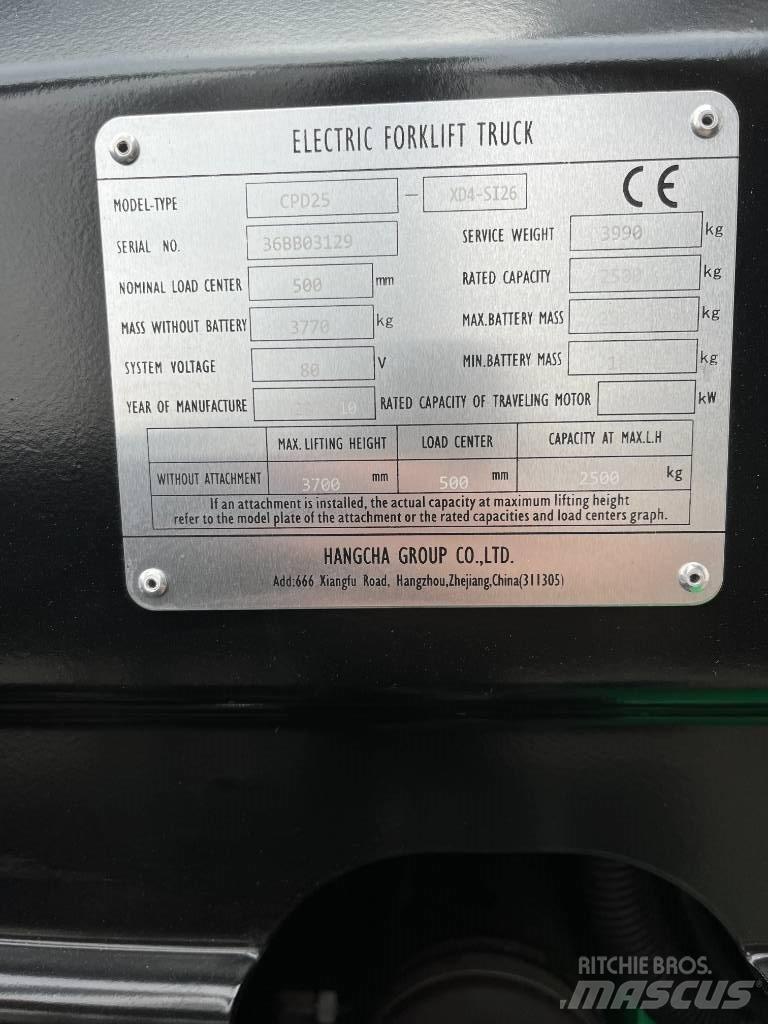 Hangcha CPD 25 Elektriniai šakiniai krautuvai