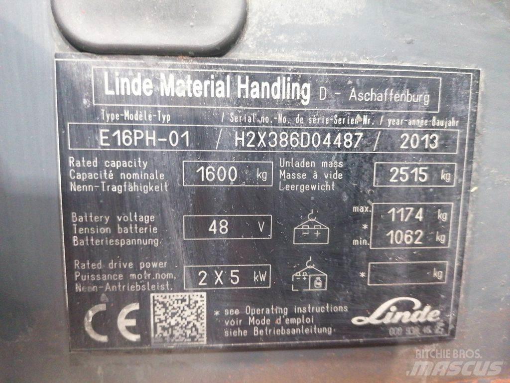 Linde E16PH-01 Elektriniai šakiniai krautuvai